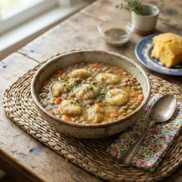 Peas Soup and Dumpling