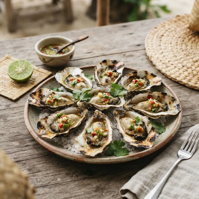 Bissau-Guinean Grilled Oysters