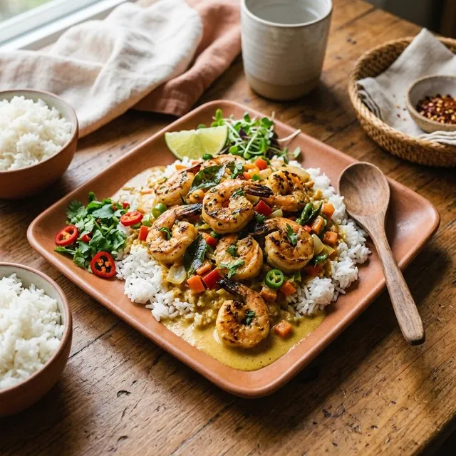 Shrimp with Coconut Curry Sauce