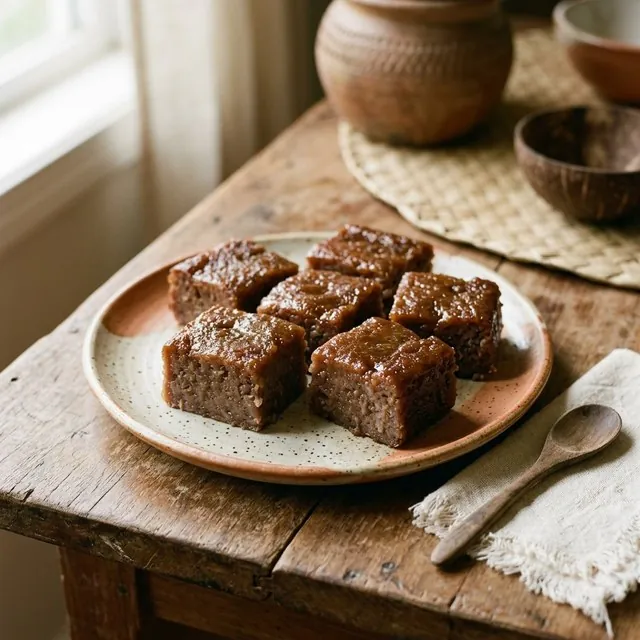 Buatoro (Steamed Taro & Coconut Dessert)