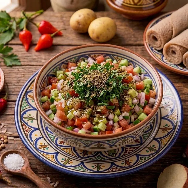Moroccan Tomato & Cucumber Salad