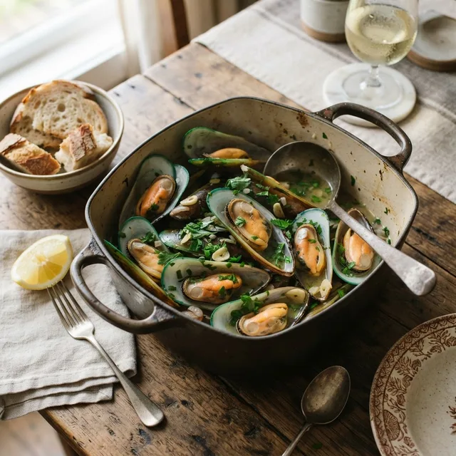 Steamed Green-Lipped Mussels