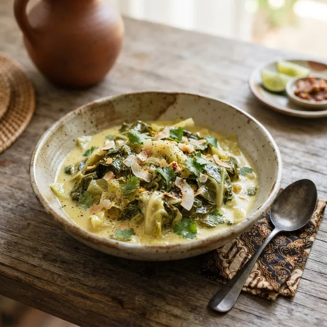Slippery Cabbage in Coconut Milk