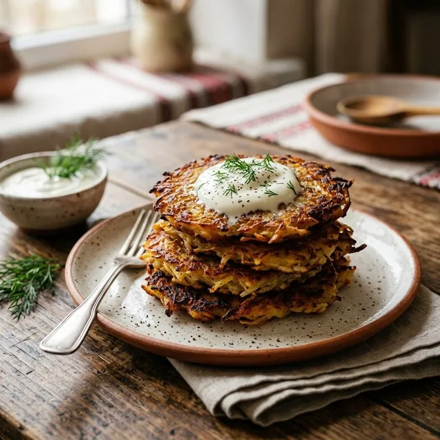 Deruny (Ukrainian Potato Pancakes)