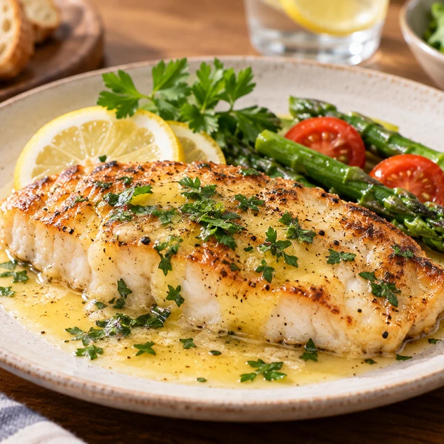 Pan-Seared Fish in Lemon Butter Sauce
