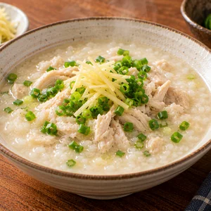 鶏としょうがのお粥風スープ