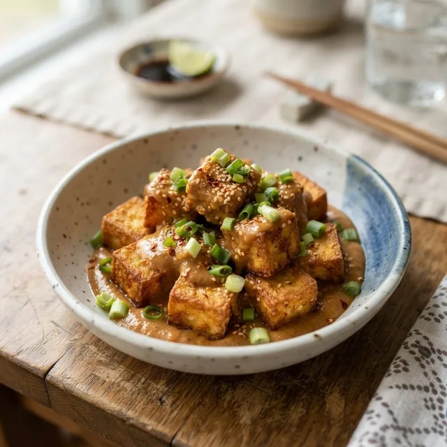 Atsuage Satay with Peanut Sauce