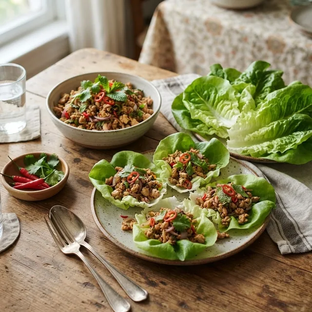Gapao-Style Chicken Lettuce Wraps