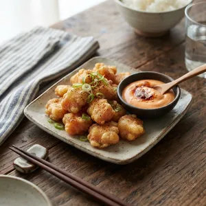 鮭の竜田揚げ コチュジャンマヨ添え
