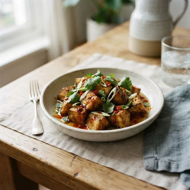 Eggplant Agebitashi with Fish Sauce