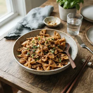 パスタのカリカリ揚げ ガーリックしょうゆ