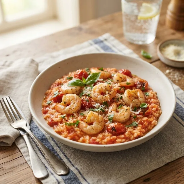 Shrimp Miso Tomato Risotto