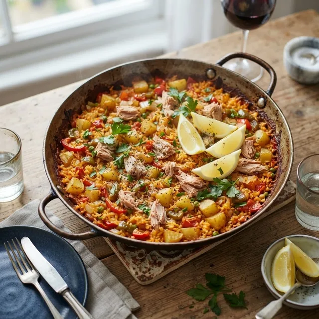 Tuna Potato Skillet Paella