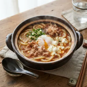 ツナとトマトのイタリアン味噌煮込みうどん