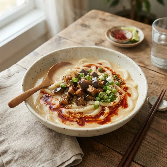なすの味噌担々うどん
