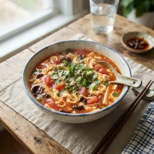 トマト缶の酸辣湯