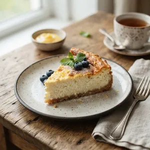 カッテージチーズとヨーグルトのレモンベイクドケーキ